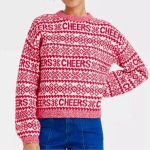 A new day holiday Red Patterned Women's Sweater